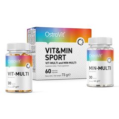 Комплекс витаминов и минералов OstroVit Vit&Min SPORT 60 капсул * 2 банки