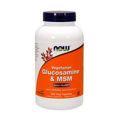 Глюкозамін МСМ Now Foods Vegetarian Glucosamine & MSM 240 капс