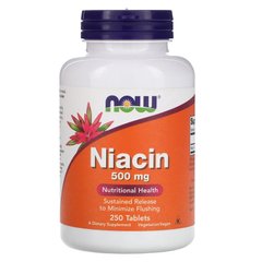 Ніацин В3 Now Foods (Niacin) 500 мг 250 таблеток