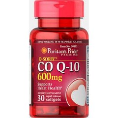 Коензим Q10 Puritan's Pride Q-SORB ™ CO Q10 600 mg 30 капс