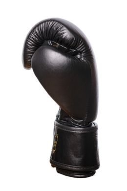 Боксерские перчатки PowerPlay 3014 черные [натуральная кожа] 16 унций