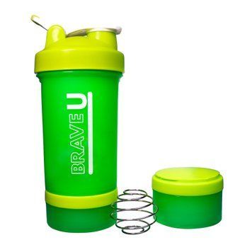 Спортивный шейкер Brave Shaker with containers 3 in 1 600 мл Light green