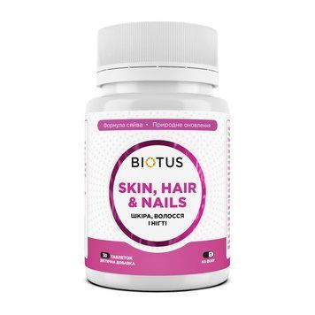 Волосы, кожа и ногти, Hair, Skin & Nails, Biotus, 30 таблеток