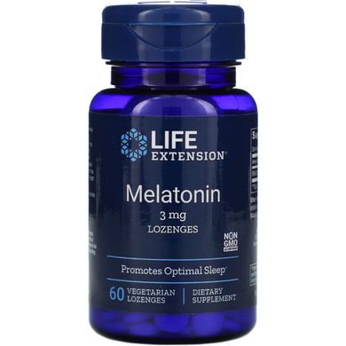Мелатонін, Melatonin, Life Extension, 3 мг, 60 вегетаріанських льодяників