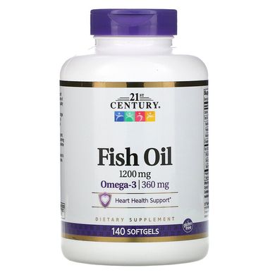 Омега 3 21st Century Fish Oil 1200 мг 140 капсул