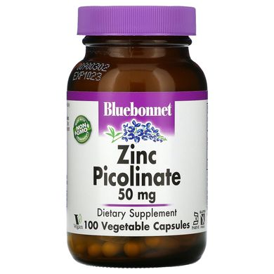 Цинк пиколинат Bluebonnet Nutrition Zinc Picolinate 50 мг 100 капсул