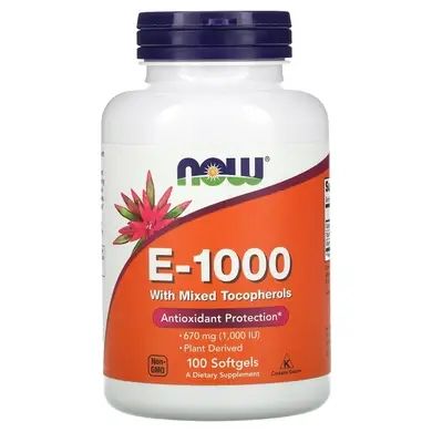 Витамин Е Now Foods (E-1000) 1000 МЕ 100 капсул