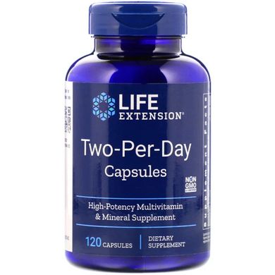 Мультивітаміни Двічі в День, Two-Per-Day, Life Extension, 120 капсул