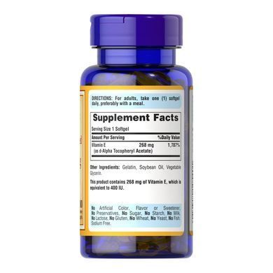 Вітамін Е Puritan's Pride Vitamin E-268mg 400 IU 100 капсул