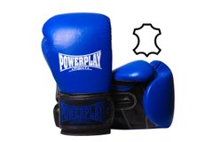 Боксерські рукавиці PowerPlay 3015 Сині [натуральна шкіра] 14 унцій