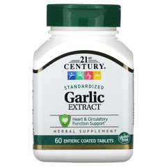 Экстракт чеснока 21st Century Garlic Extract, Standardized, 60 таблеток