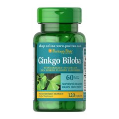 Гинкго билоба Puritan's Pride Ginkgo Biloba 60 mg (120 табс) пуританс прайд