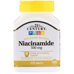Ніацинамід, 500 мг, 21st Century, 110 таблеток