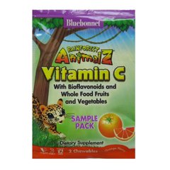 Витамин С для Детей, Вкус Апельсина, Rainforest Animalz, Bluebonnet Nutrition, 2 жевательные конфеты