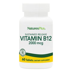 Витамин B-12 (метилкобаламина) , Nature's Plus, 2000 мкг, 60 Таблеток