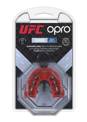 Капа OPRO Junior Silver UFC Hologram Black/Red (art.002265002)