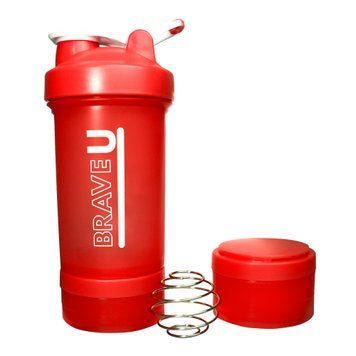 Спортивный шейкер Brave Shaker with containers 3 in 1 600 мл Red