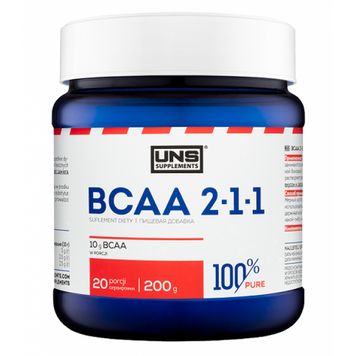 БЦАА UNS 100% BCAA 2:1:1 200 г без вкуса