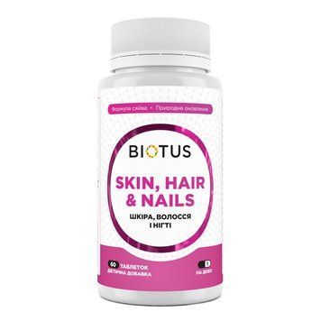 Волосы, кожа и ногти, Hair, Skin & Nails, Biotus, 60 таблеток