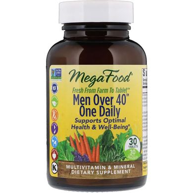 Мультивитамины для мужчин 40+, Men Over 40 One Daily, MegaFood, 30 таблеток