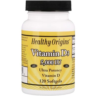 Вітамін Д3 Healthy Origins Vitamin D3 5000 IU (120 капс)