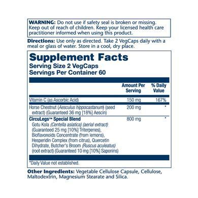 Підтримка кровообігу Solaray CircuLegs Circulation Support 200mg 120 вег. капсул