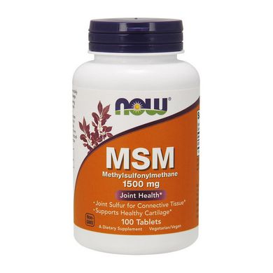 Метилсульфонілметан МСМ Now Foods MSM 1500 mg 100 таб