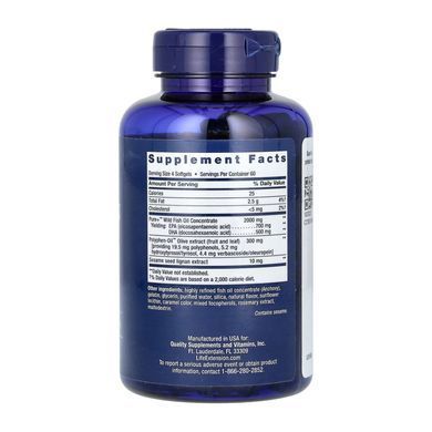 Омега 3 Life Extension Super Omega-3 EPA/DHA Fish Oil Sesame Lignans & Olive Extract 240 капсул