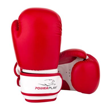 Боксерские перчатки PowerPlay 3004 JR красно-белие 6 унций