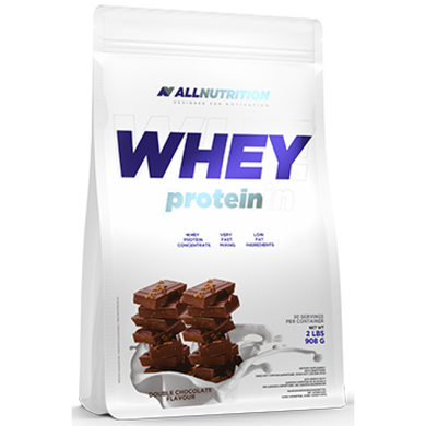 Сироватковий протеїн концентрат AllNutrition Whey Protein (900 г) Double Chocolate