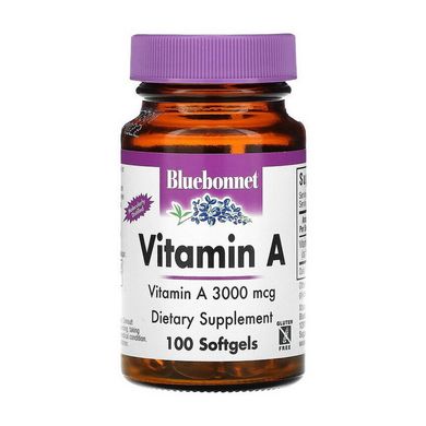 Витамин А Bluebonnet Nutrition Vitamin A 3000 mcg 100 капсул