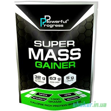 Гейнер для набору маси Powerful Progress Super Mass Gainer 1 кг Гейнер chocolate