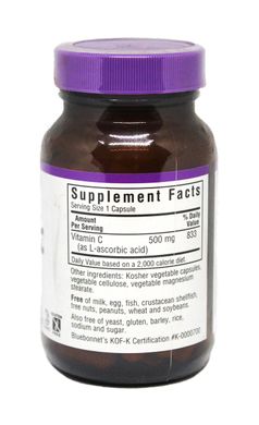 Витамин С 500мг, Bluebonnet Nutrition, 90 гелевых капсул