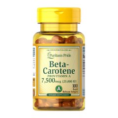 Бета-каротин Puritan's Pride Beta-Carotene 7500 mcg 100 капсул