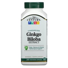 Гинкго билоба 21st Century Ginkgo Biloba Extract, 60 мг 200 вег капсул