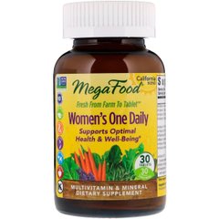 Мультивитамины для женщин, Women's One Daily, California Blend, MegaFood, 30 таблеток