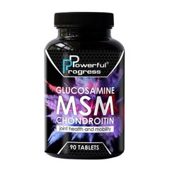 Глюкозамін хондроїтин МСМ Powerful Progress Glucosamine-Chondroitin + MSM 90 таблеток