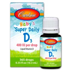 Рідкий Вітамін Д3 Carlson LabsBaby's Super Daily D3 400 IU (10.3 мл)