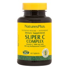 Супер Комплекс Вітаміну С з біофлавоноїдів, Nature's Plus 1000 \ 500 мг, 60 таблеток