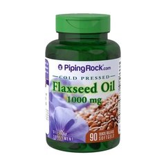 Органическое льняное масло Piping Rock Flaxseed Oil 1000 mg 90 капсул
