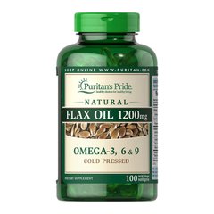 Лляна олія Puritan's Pride Flax Oil 1200 mg Omega 3-6-9 100 м'яких капсул