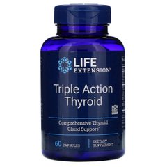 Поддержка Щитовидной Железы, Тироид тройного действия, Triple Action Thyroid, Life Extension, 60