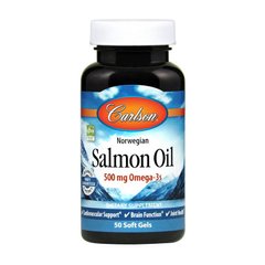Омега 3 Carlson Labs Salmon Oil 500 mg Omega-3s 50 капс рыбий жир
