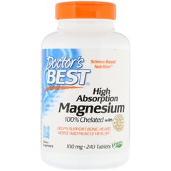Магній Doctor's BEST Magnesium High Absorption 100 мг 240 таб