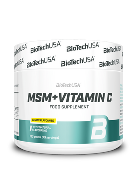 Метилсульфонілметан МСМ з вітаміном C BioTech MSM + Vitamin C 150 г лимон