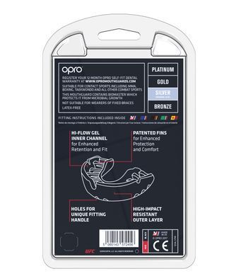 Капа OPRO Junior Silver UFC Hologram Red/Black (art.002265001)