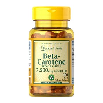 Бета-каротин Puritan's Pride Beta-Carotene 7500 mcg 100 капсул