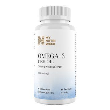 Омега-3 рыбий жир, Omega-3 Fish Oil, My Nutri Week, 180 капсул