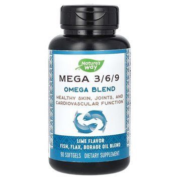 Смесь омега 3 6 9, Omega Blend, Nature's Way, лайм, 90 капсул