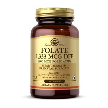 Фолат Solgar Folate 1333 mcg DFE (Folic Acid 800 mcg) 250 таблеток